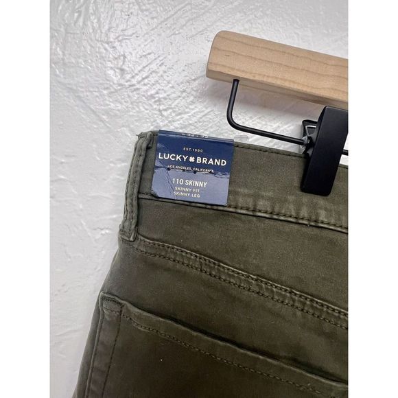 Lucky Brand Men's 110 Skinny Jeans Size 32 x 32 NWT Fern Navy Green Low Rise - Picture 3 of 7